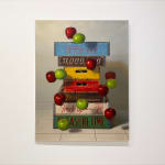 Still life painting with apples