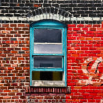 Painting of a brick wall