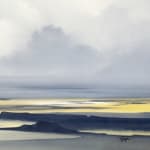 Landscape painting in blue tones