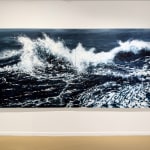Diptych painting of crashing waves