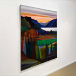 Geometric and colorful landscape painting