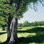 Painting of tree and field