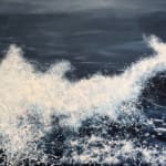 Diptych painting of crashing waves