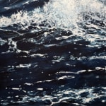 Diptych painting of crashing waves