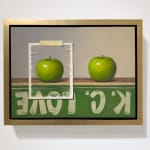 Painting of two green apples