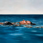 Painting of a woman in the ocean