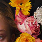 Painting of a girl with flowers in her hair