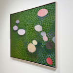 Painting of colorful ovals representing lily pads