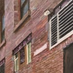 Painting of a puddle on a street in New York City