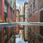 Painting of a puddle on a street in New York City
