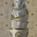 Painted stack of tea cups