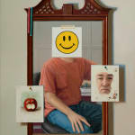 Painting of a reflection of a man in a mirror