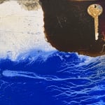 Painting of two women with abstracted background