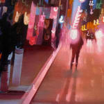 Cityscape painting with blurred lights