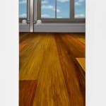 Oil painting of wood floor and window on Canvas over Panel