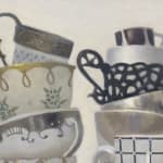 Painting of stacked teacups