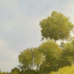 Landscape painting of a body of water and some greenery