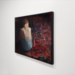 Painting of a woman sitting on carpet