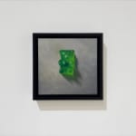 Painting of a green gummy bear