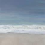 Oil painting of surf and shore on canvas