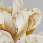 Painting of beige flower on gray background