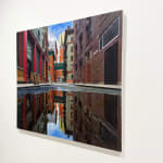 Painting of a puddle on a street in New York City