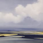 Landscape painting in blue tones