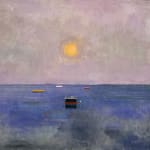 Sun and boat in water