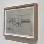 Scene of two elephants and a bird