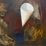 Painting of a woman with abstracted elements