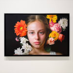Painting of a girl with flowers in her hair