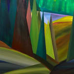 Geometric and colorful landscape painting