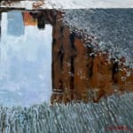 Painting of City Street with Puddle