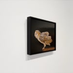 Painting of a brown owl on a ledge