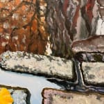 Painting of a reflecting puddle