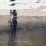 Painting of children playing in the ocean with a jump rope