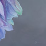 Painting of flower with rainbow petals