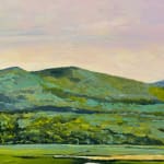 Painting of a landscape with mountains and rivers