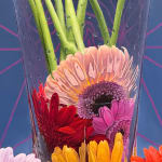 Still life painting of flowers