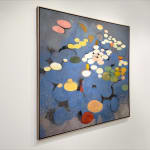 abstract painting of colorful lily pads