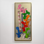 Painting of balloon dogs stacking ice cream scoops
