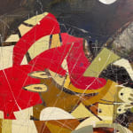 Painting of a woman with abstracted elements