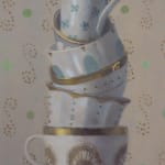 Painted stack of tea cups