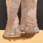 Painting of an elephant walking towards the viewer