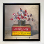Still life painting of a soda can bouquet