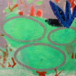 Abstract painting of a botanical garden