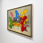 Painting of balloon dogs eating candy