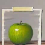 Painting of two green apples