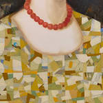 Painting of a woman with abstracted elements