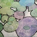 Abstract painting of lillypads